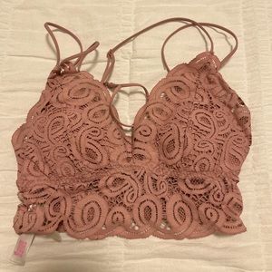 PINK lace bralette size small